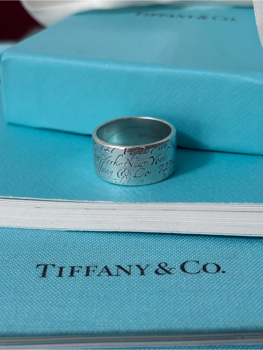 Authentic Tiffany & Co Notes Wide Ring Size 7 - Picture 2 of 4